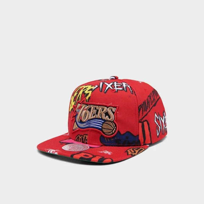 商品Mitchell and Ness|Mitchell & Ness Philadelphia 76ers NBA Sticker Pack Hardwood Classics Snapback Hat,价格¥186,第2张图片详细描述