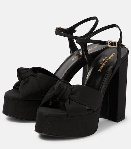 商品Yves Saint Laurent|Bianca 125 罗缎防水台凉鞋,价格¥9312,第5张图片详细描述