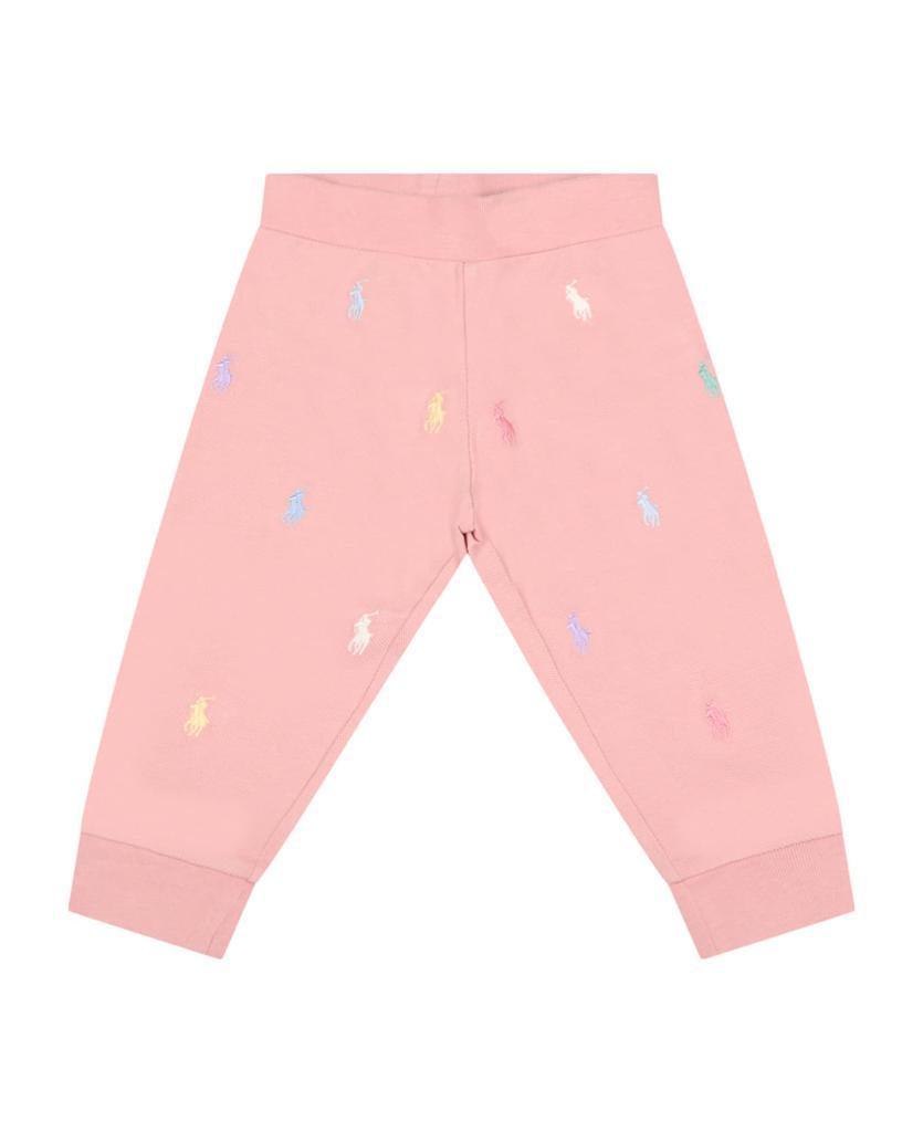 商品Ralph Lauren|Pink Tracksuit For Baby Kids With Pony Logo,价格¥992,第6张图片详细描述
