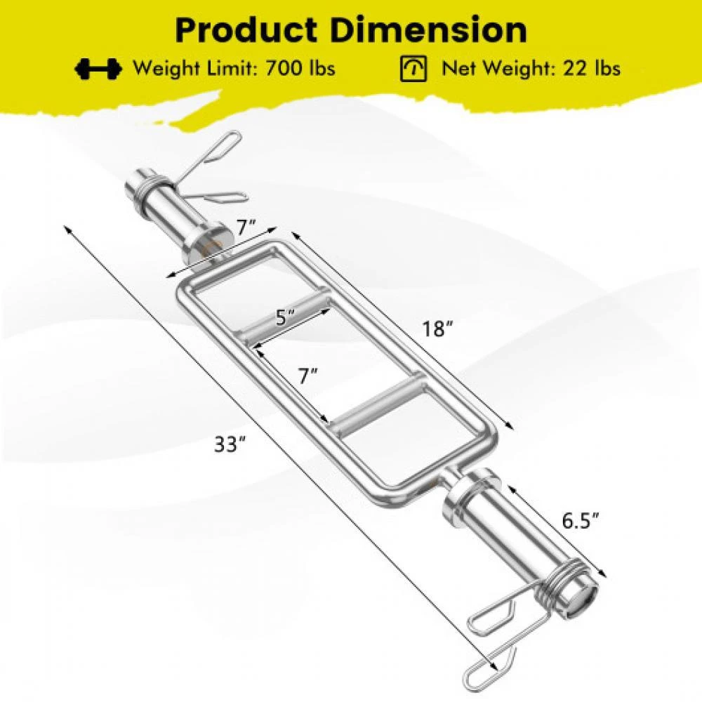商品Hivvago|700 LBS Olympic Triceps Bar with Knurled Handles for Squats  Deadlifts  Shrugs,价格¥1102,第5张图片详细描述