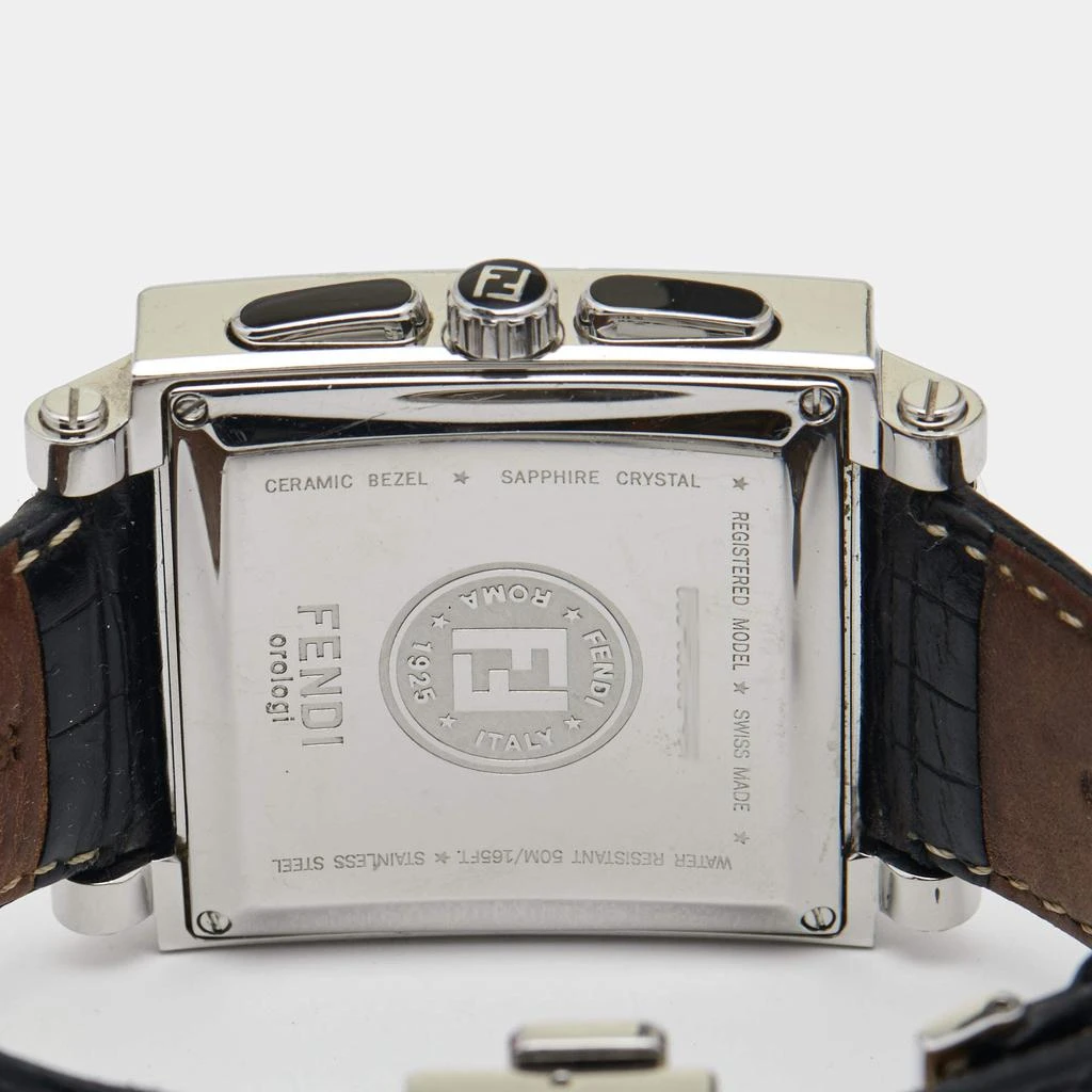 商品[二手商品] Fendi|Fendi Black Stainless Steel Ceramic Leather Quadro 6500G Men's Wristwatch 39 mm,价格¥2862,第4张图片详细描述