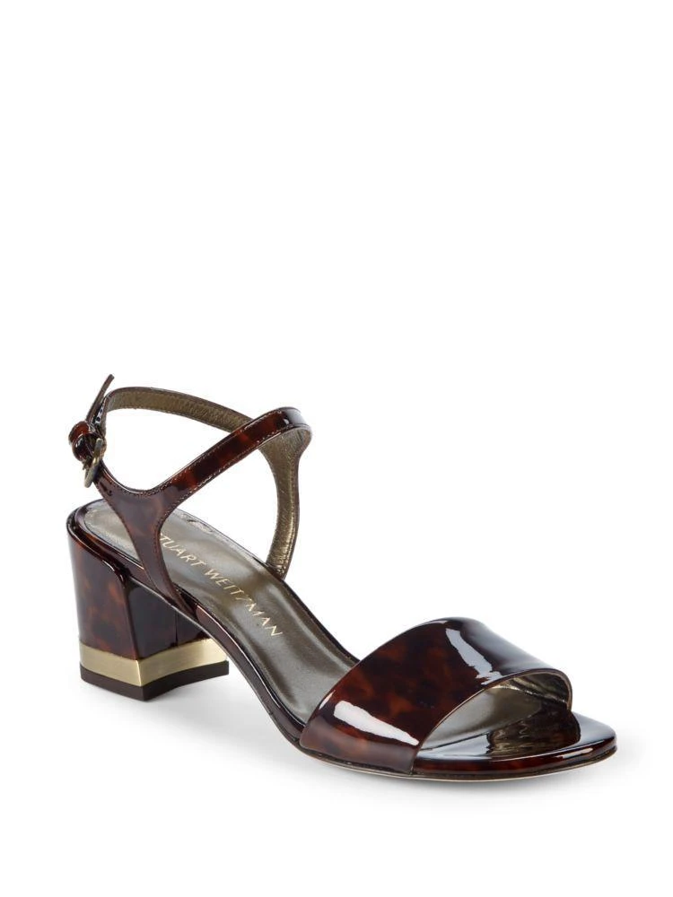 商品Stuart Weitzman|Block Heel Patent Leather Sandals,价格¥1183,第1张图片