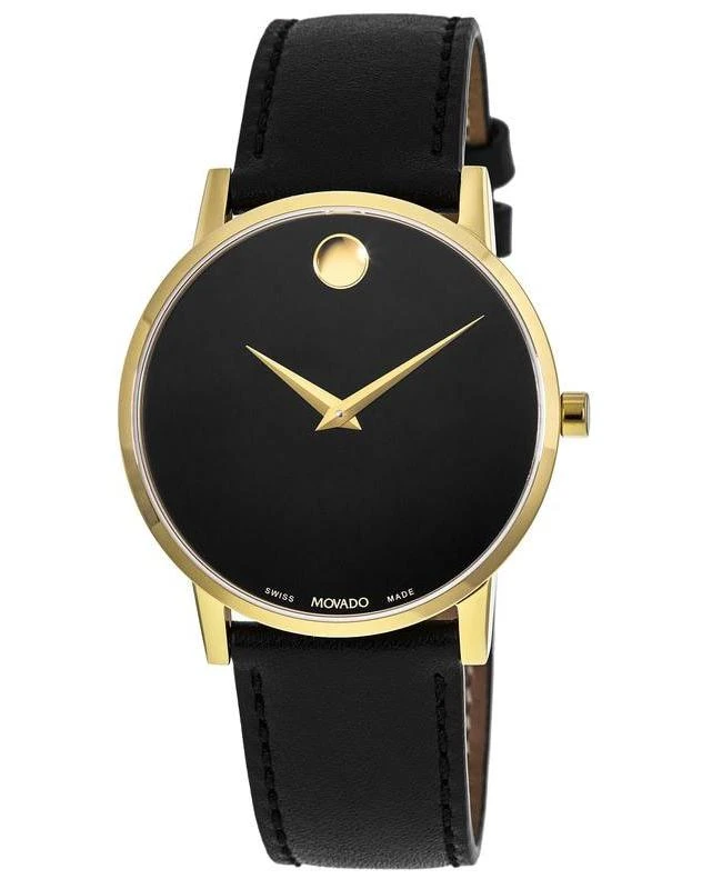 商品Movado|Movado Museum Classic Black Dial Black Leather Strap Men's Watch 0607271,价格¥3958,第1张图片