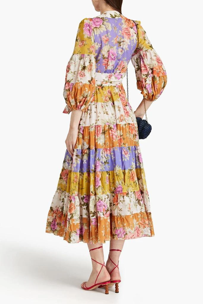 商品Zimmermann|Gathered floral-print cotton midi wrap dress,价格¥3848,第3张图片详细描述