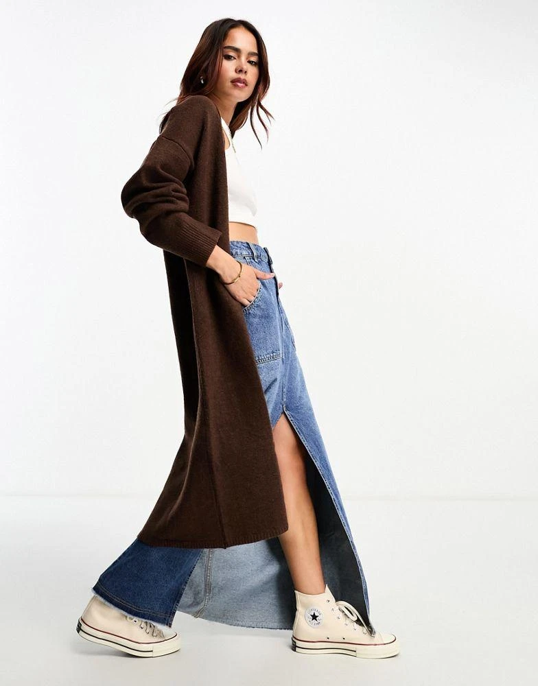 商品ASOS|ASOS DESIGN maxi cardigan in brown,价格¥246,第4张图片详细描述