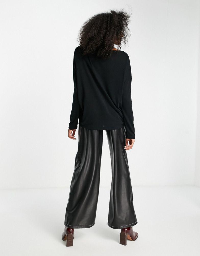 商品ALL SAINTS|AllSaints Rita long sleeve t-shirt in black,价格¥420,第4张图片详细描述