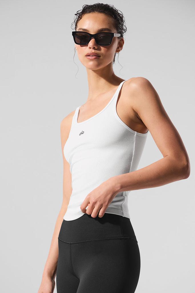 Alo Ribbed Prosper Tank - White - Lingerie - Free Shipping