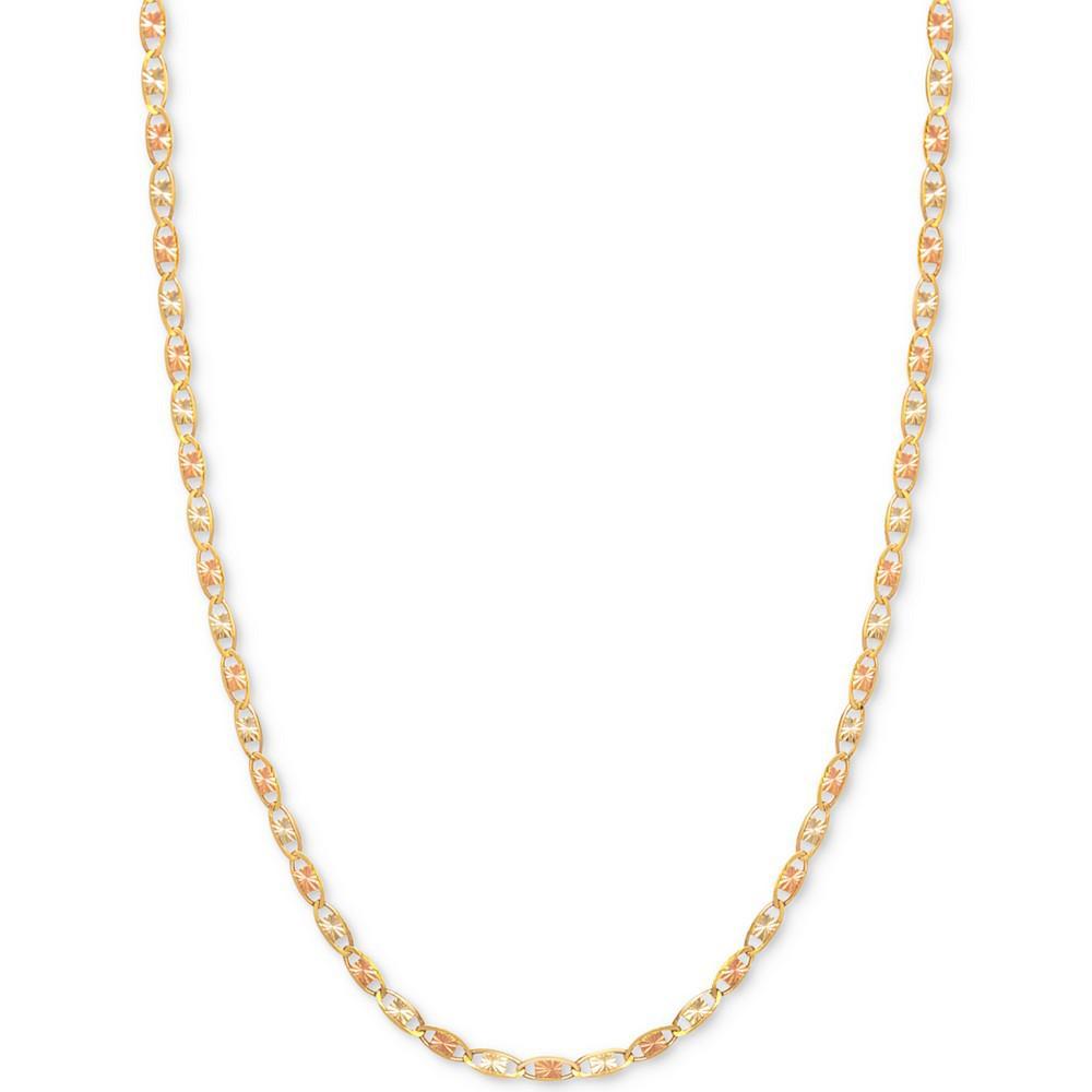 商品Italian Gold|18" Tri-Color Valentina Chain Necklace (1/5mm) in 14k Gold, White Gold & Rose Gold,价格¥923,第1张图片