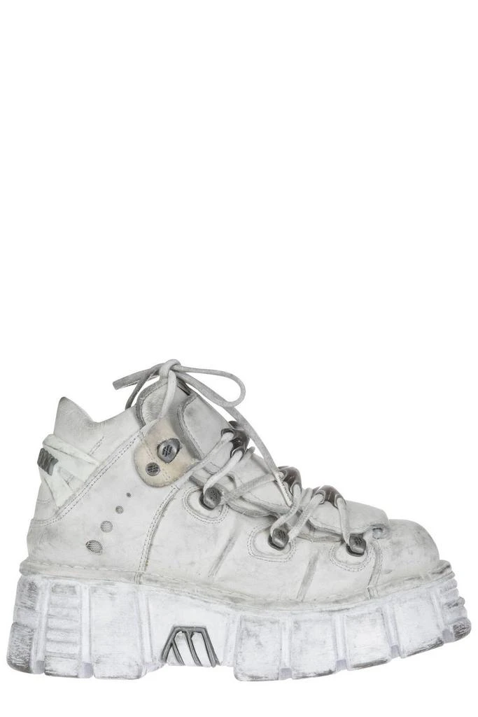 商品NewRock|New Rock Distressed-Effect Platform Lace-Up Sneakers,价格¥3334,第1张图片