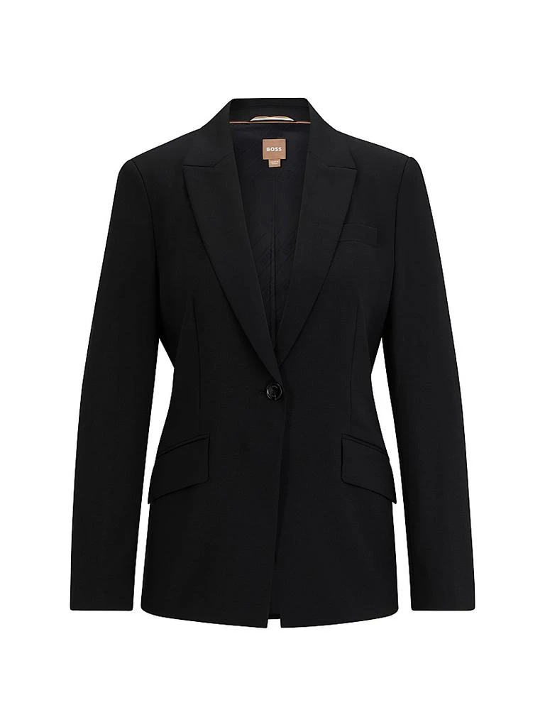 商品Hugo Boss|Regular-Fit Jacket In Virgin Wool With Slit Cuffs,价格¥4474,第1张图片