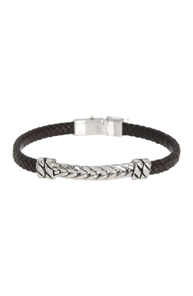商品Effy|Sterling Silver & Leather Chain Station Bracelet,价格¥1192,第1张图片