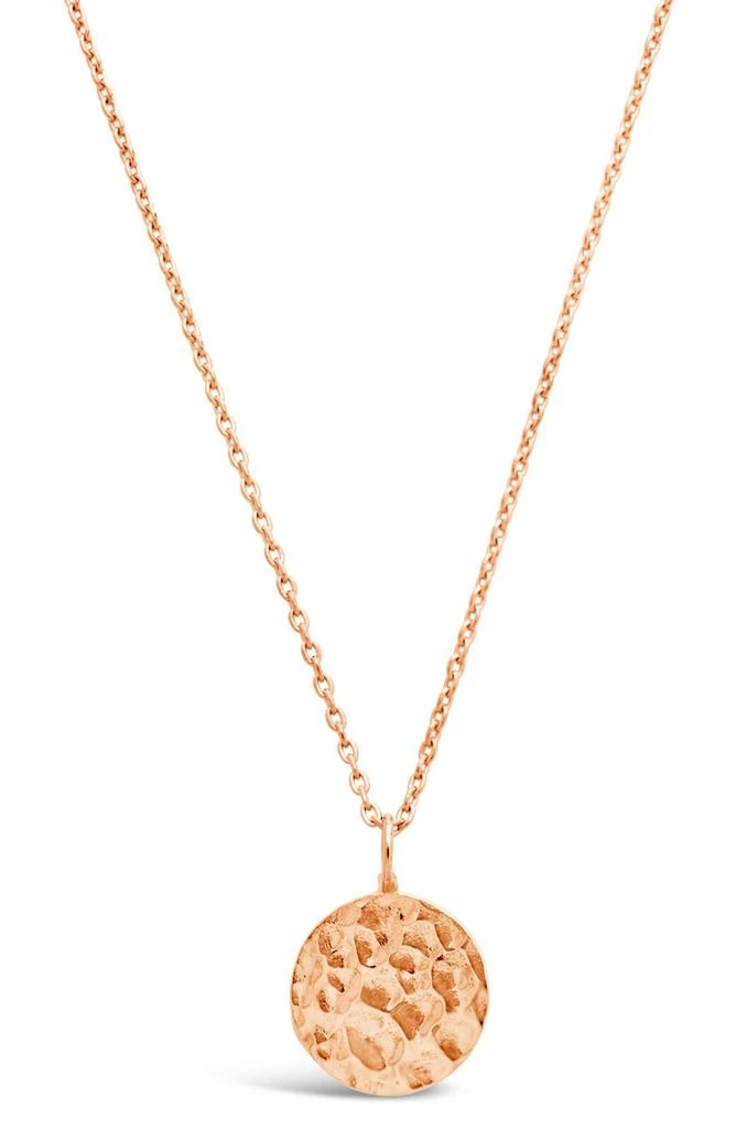 商品Sterling Forever|14K Rose Gold Plated Sterling Silver Hammered Disc Necklace,价格¥225,第1张图片