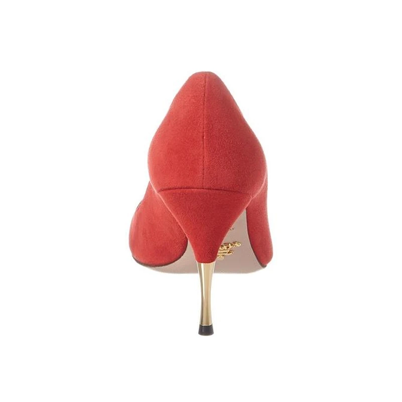 PRADA 女士红色绒面革尖头高跟鞋 1I573L-008-F0011 商品