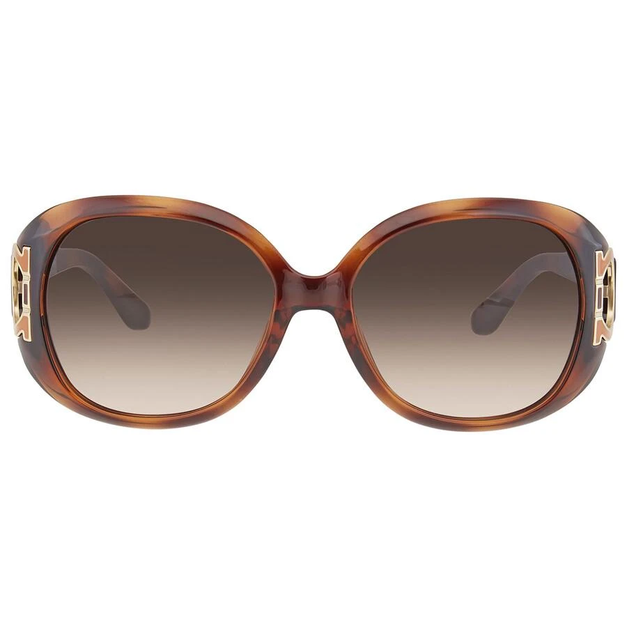 商品Salvatore Ferragamo|Salvatore Ferragamo Brown Gradient Oval Ladies Sunglasses SF668S 238 57,价格¥422,第1张图片