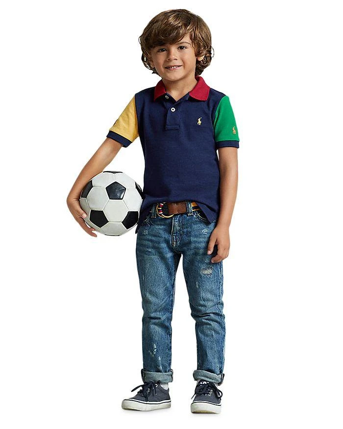 商品Ralph Lauren|Boys' Colorblocked Cotton Mesh Polo Shirt - Little Kid, Big Kid,价格¥173,第1张图片