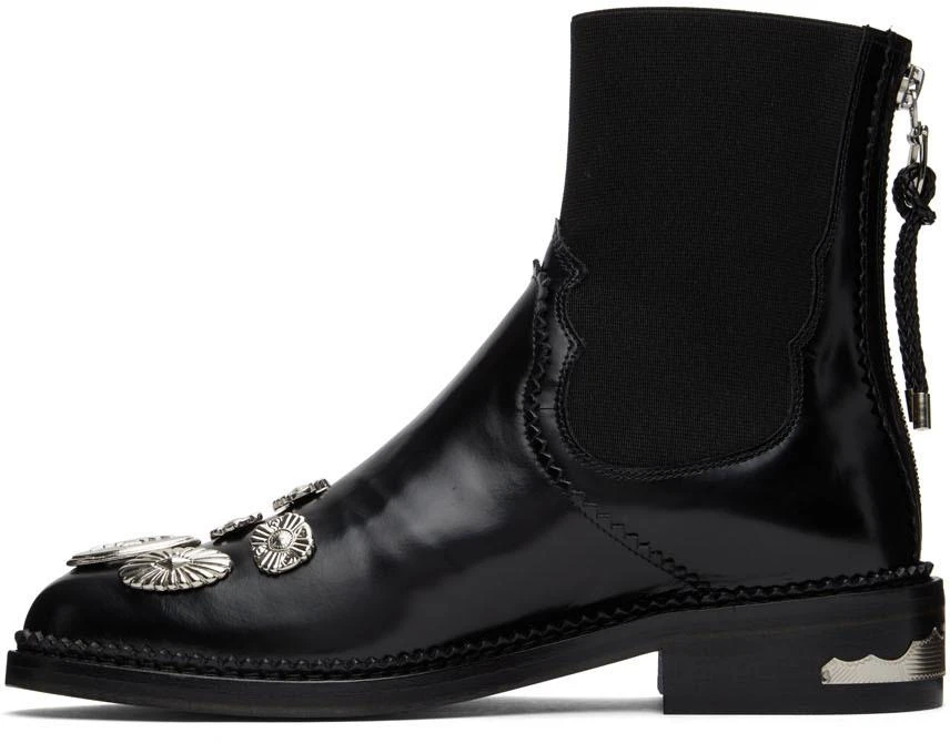 商品Toga Pulla|Black Embellished Chelsea Boots,价格¥1542,第3张图片详细描述