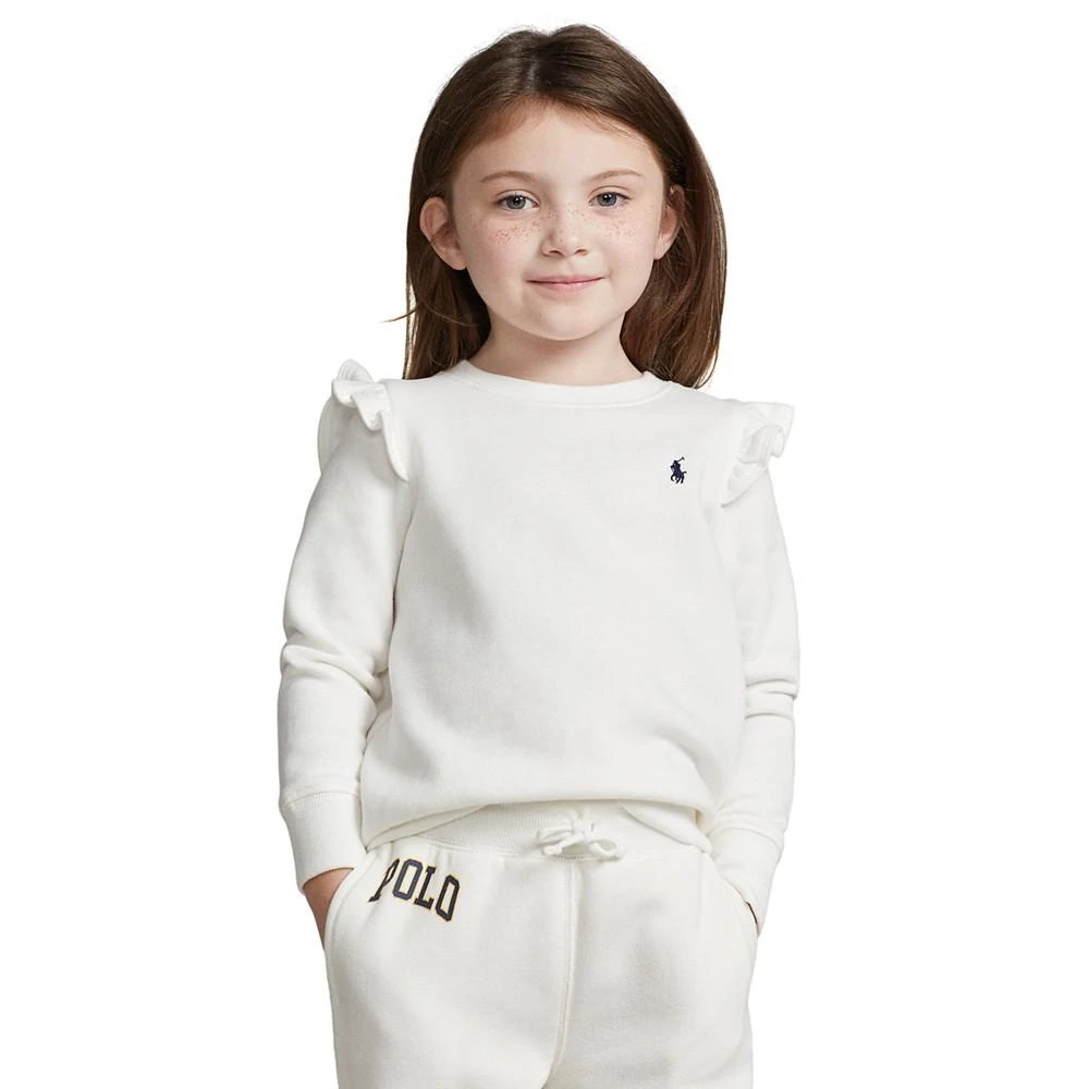 商品Ralph Lauren|Toddler and Little Girls Ruffled Fleece Sweatshirt,价格¥273,第1张图片