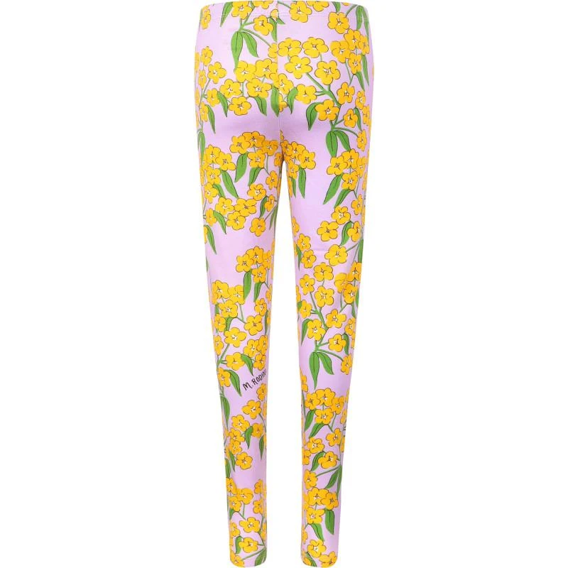商品Mini Rodini|Floral print leggings in lilac and yellow,价格¥406,第2张图片详细描述