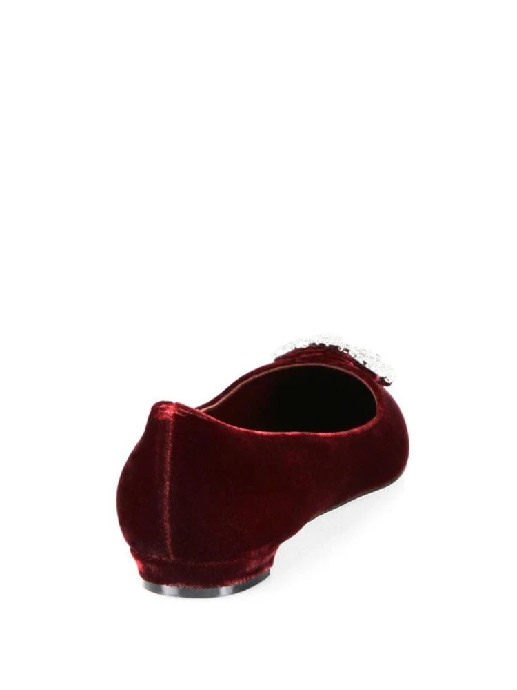 商品Manolo Blahnik|天鹅绒钻扣平底鞋,价格¥4422,第2张图片详细描述