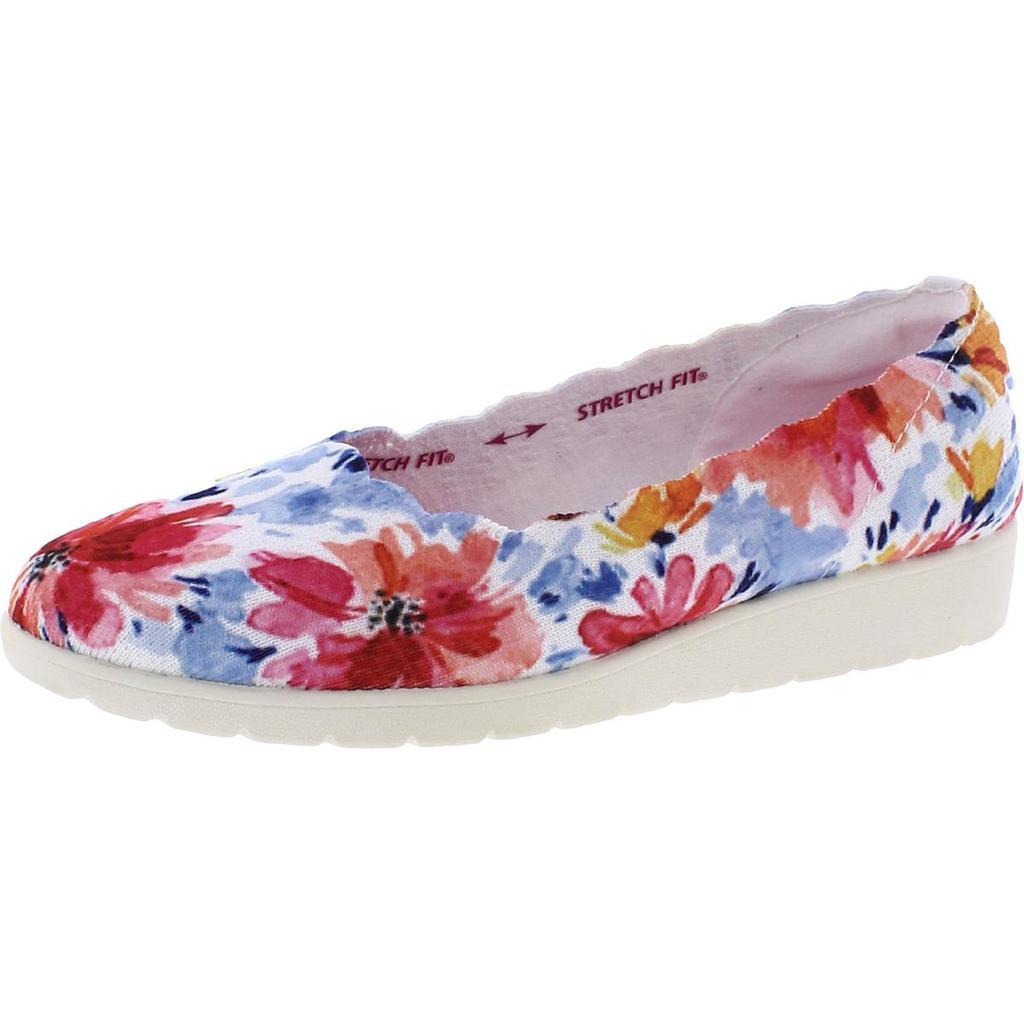 商品SKECHERS|Skechers Womens Cleo Flex-Floressence Canvas Lifestyle Slip-On Sneakers,价格¥386,第1张图片