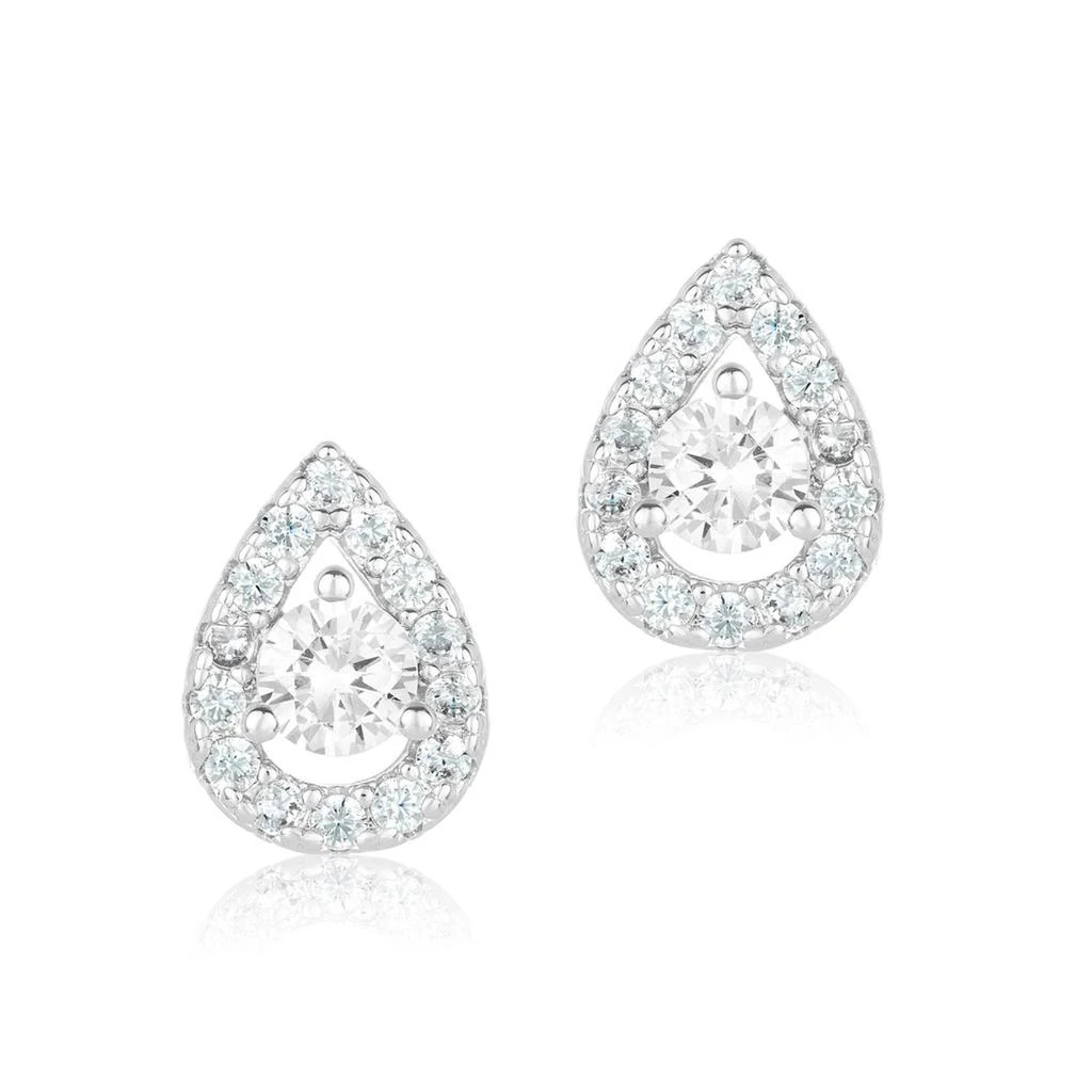 商品ADORNIA|Pear Cut Halo Swarovski Crystal Earrings silver,价格¥410,第1张图片