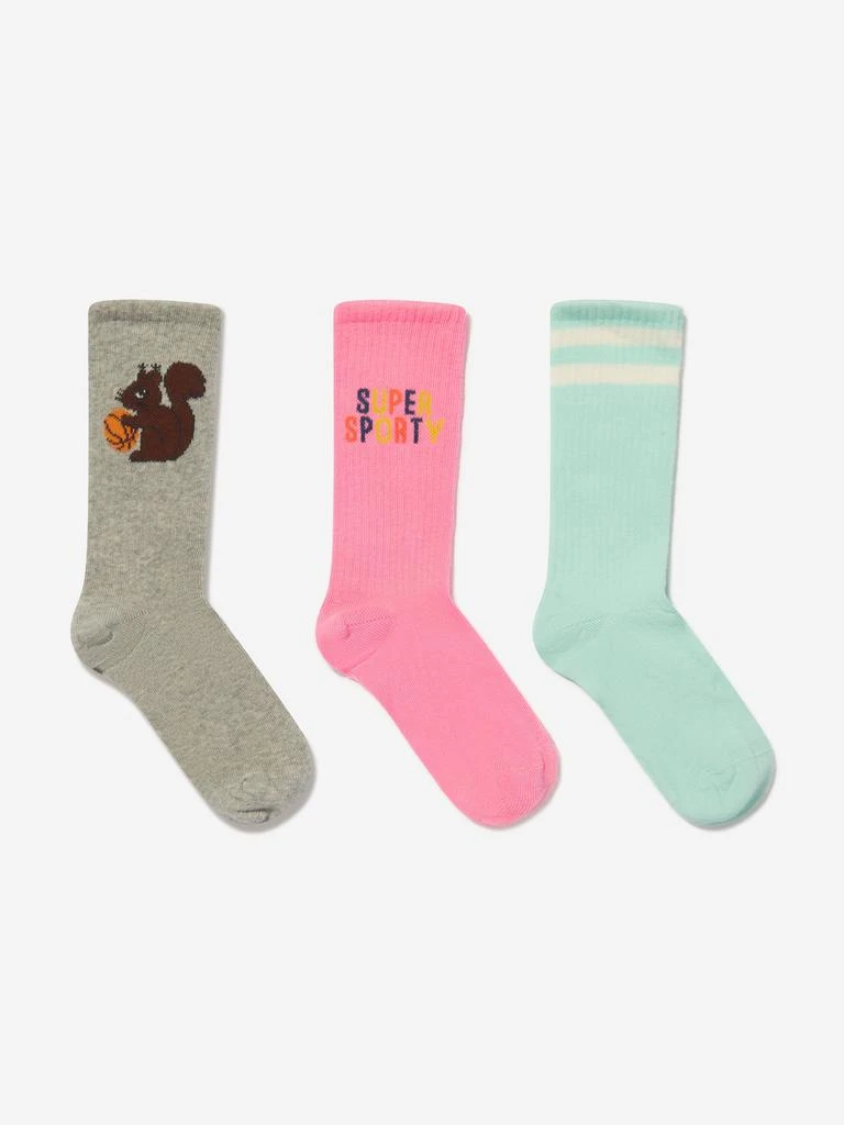 商品Mini Rodini|Mini Rodini Kids Super Sporty 3 Pack Socks Set in Multicolour,价格¥198,第1张图片