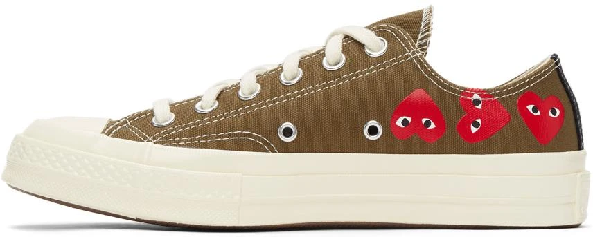 商品Comme des Garcons|Khaki Converse Edition Multiple Hearts Chuck 70 Low Sneakers,价格¥1200,第3张图片详细描述