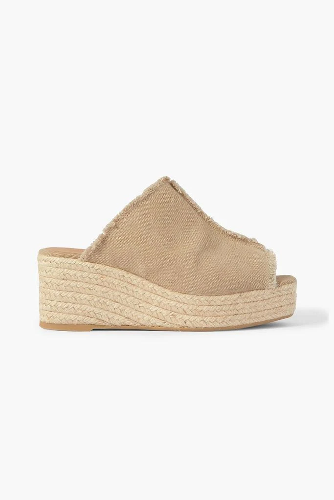 商品CASTAÑER|Querla 60 frayed canvas espadrille wedge mules,价格¥293,第1张图片