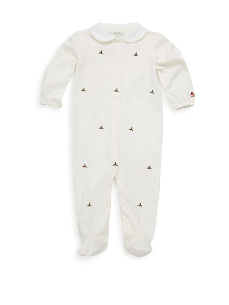 商品Ralph Lauren|Baby's Rosette Embroidery Footie,价格¥182,第1张图片