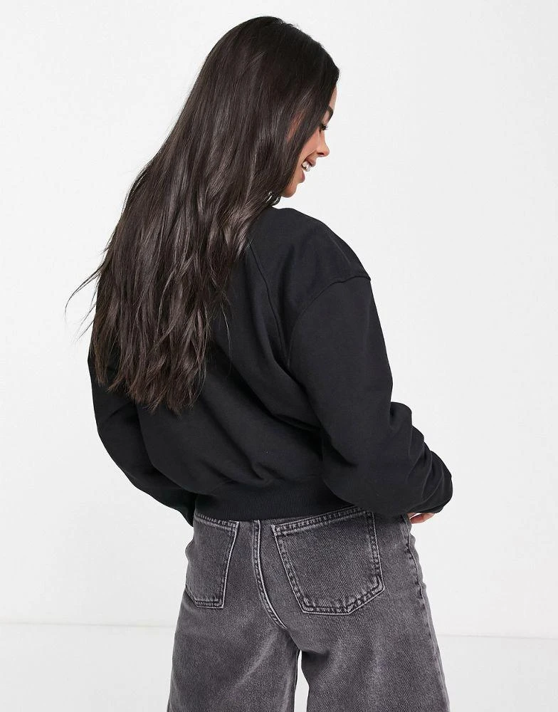 商品Calvin Klein|Calvin Klein Jeans cotton badge logo half zip sweatshirt in black - BLACK,价格¥801,第2张图片详细描述