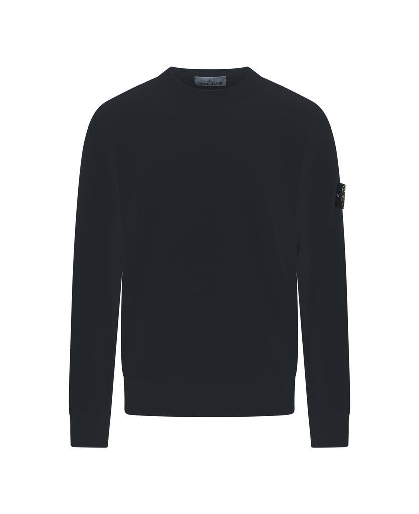 商品Stone Island|Man Crew-neck Sweatshirt In Navy Blue Cotton,价格¥1863,第1张图片