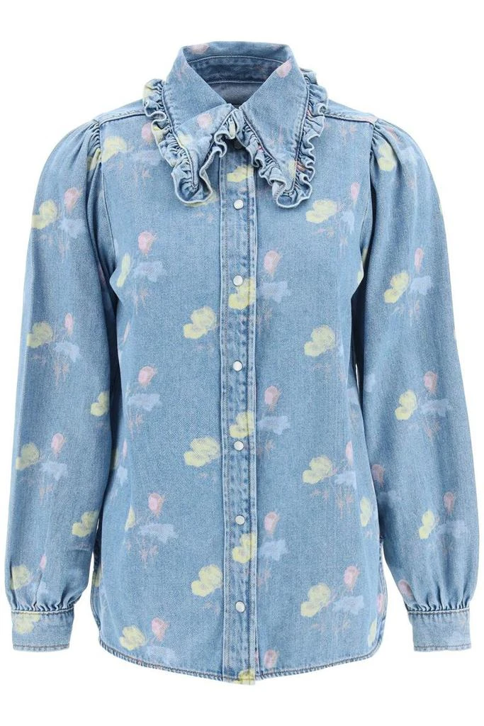 商品Ganni|Ganni denim shirt with floral print,价格¥1304,第1张图片