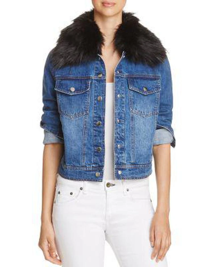 商品Bagatelle|Faux-Fur Collar Denim Jacket,价格¥287,第1张图片