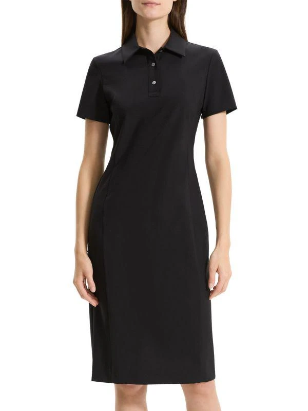 商品Theory|Stretch Wool Knee-Length Polo Dress,价格¥566,第1张图片