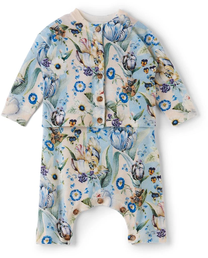 商品Burberry|多色 Floral Print 婴儿开衫 & 连体衣套装,价格¥4965,第1张图片