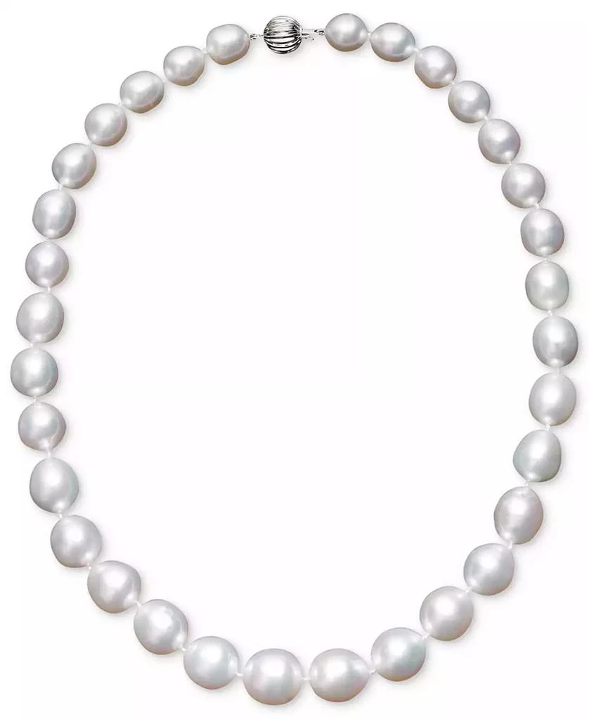 商品Macy's|Pearl Necklace, 18" 14k White Gold White Cultured South Sea Graduated Pearl Strand (10-13mm),价格¥53130,第1张图片