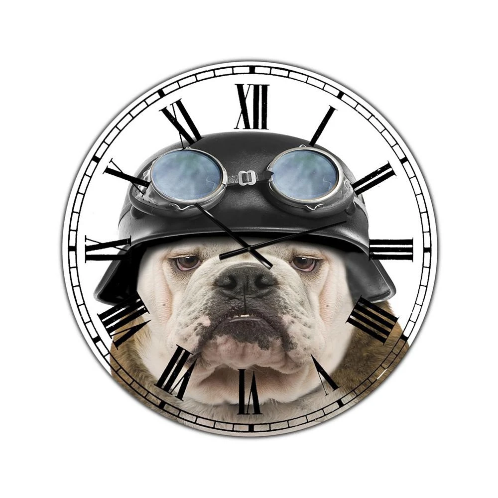 商品Designart|Dog with Biker Helmet Oversized Modern Wall Clock - 36 x 36,价格¥3038,第1张图片