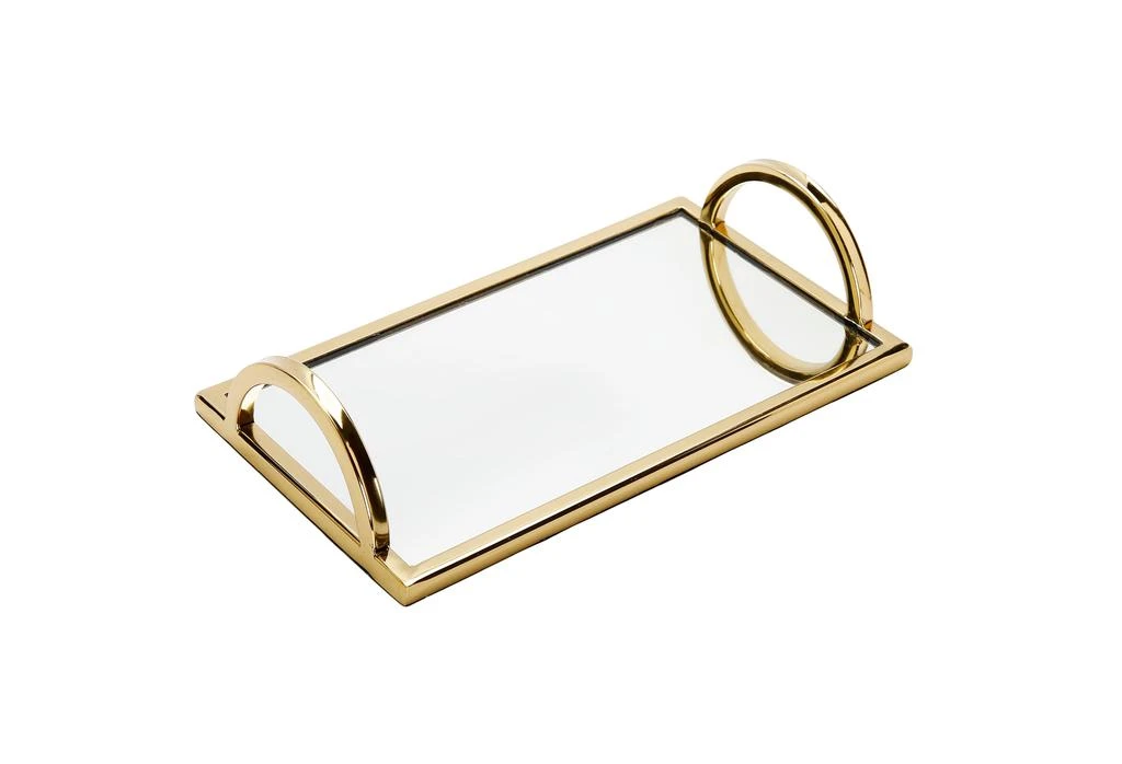 商品Classic Touch Decor|Rectangular Mirror Tray with Gold Handles -12"L,价格¥725,第3张图片详细描述