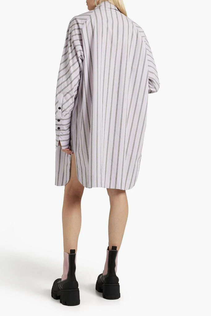 商品Ganni|Striped organic cotton-poplin mini shirt dress,价格¥601,第3张图片详细描述