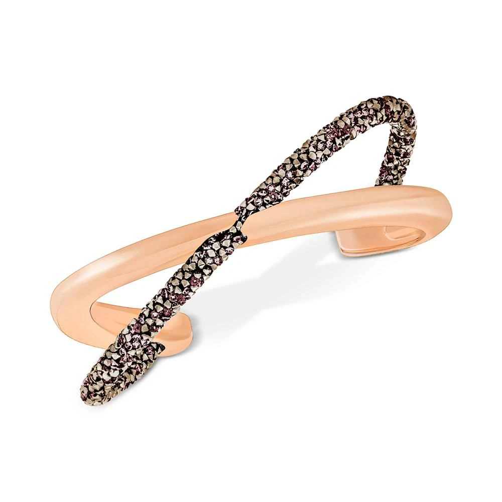 商品Swarovski|Rose Gold-Tone PVD Crystal Dust Crossed Cuff Bracelet,价格¥467,第1张图片