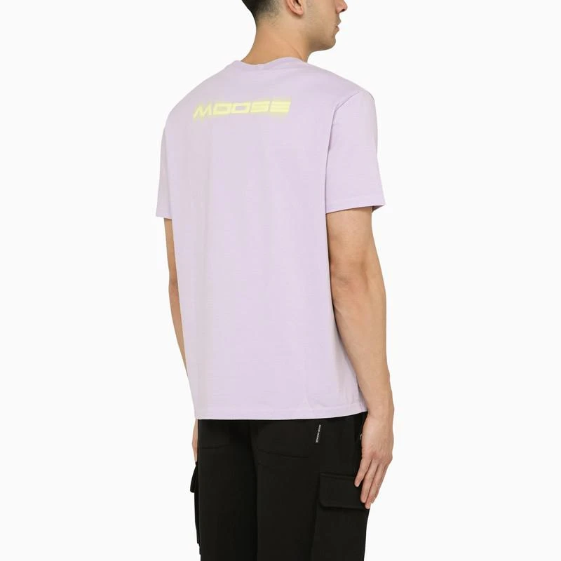 商品Moose Knuckles|Orchid-coloured cotton T-shirt with logo print,价格¥699,第3张图片详细描述