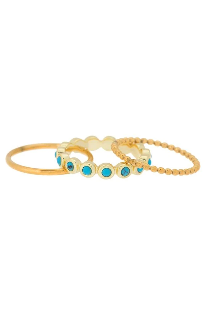 商品ADORNIA|Set of 3 Imitation Turquoise Stackable Rings,价格¥150,第2张图片详细描述