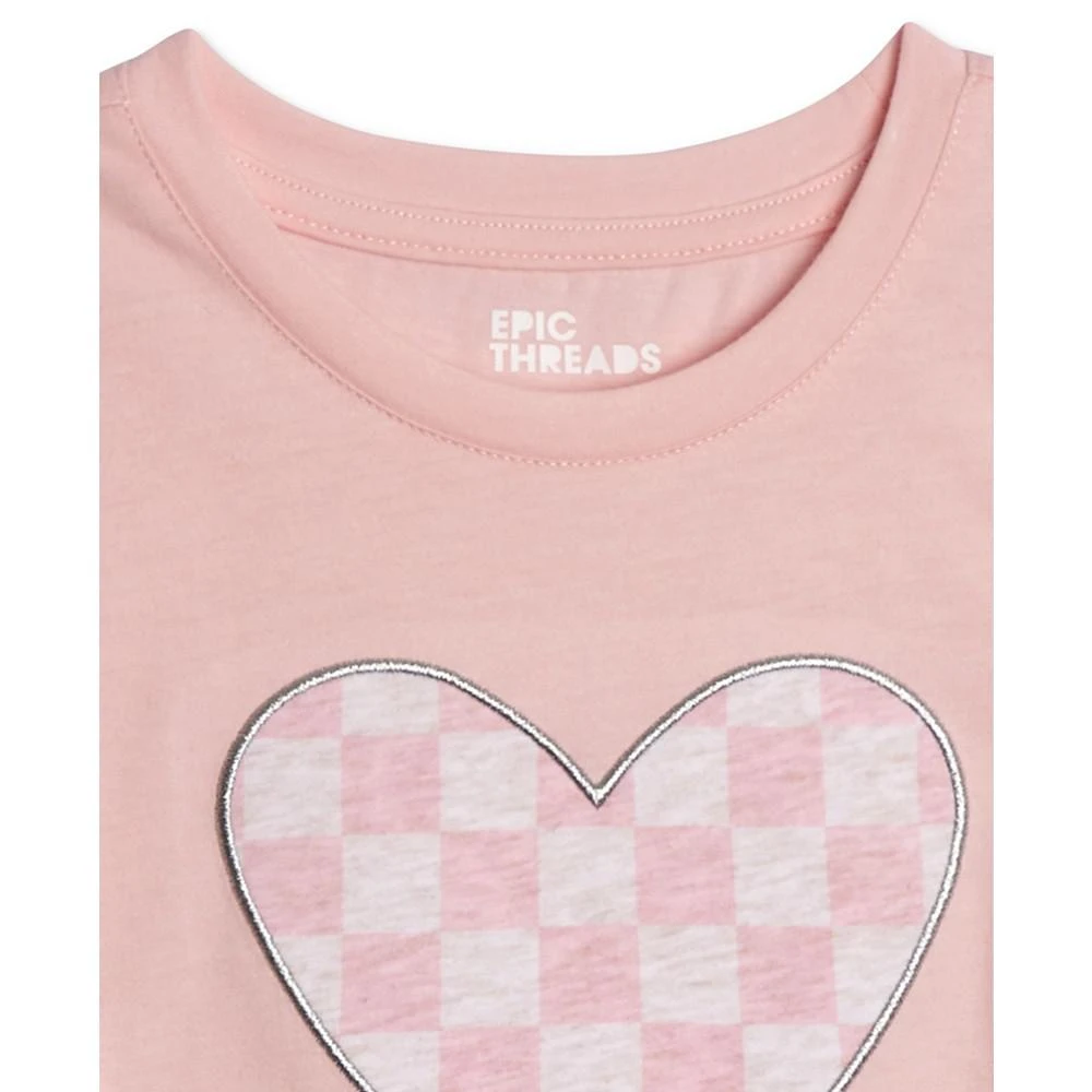 商品Epic Threads|Toddler Girls Checkered Heart Graphic T-Shirt, Created For Macy's,价格¥87,第4张图片详细描述