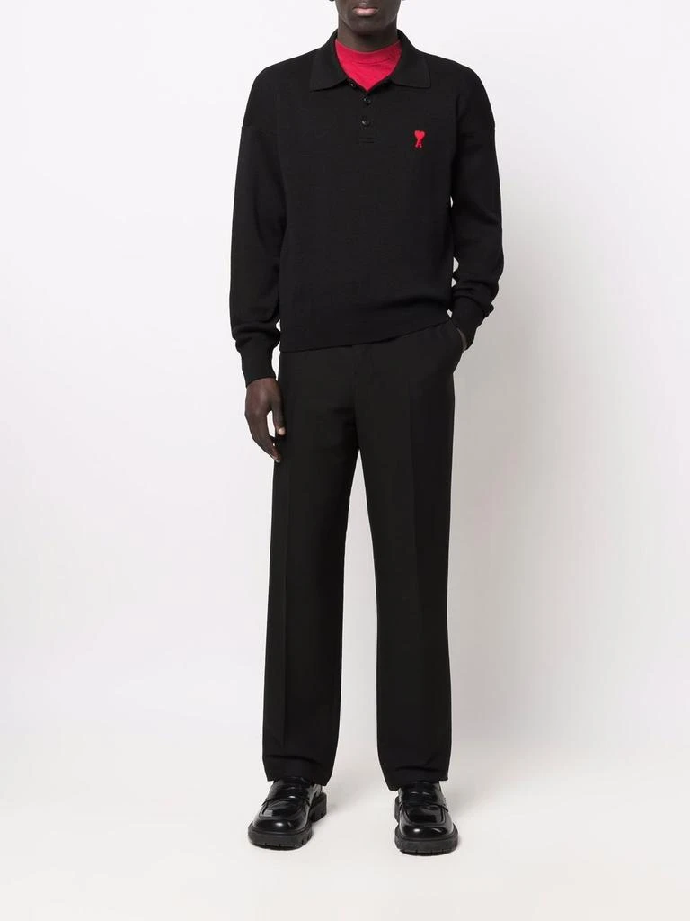 商品AMI|AMI PARIS - Ami De Coeur Wool Polo Shirt,价格¥3377,第2张图片详细描述