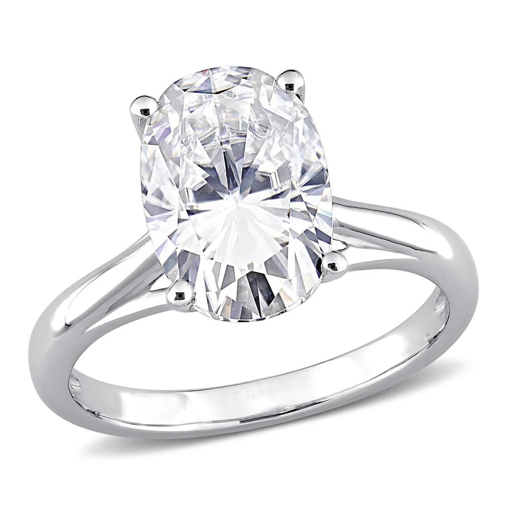 商品Julianna B|10k White Gold Moissanite Oval Solitaire Ring,价格¥6249,第1张图片