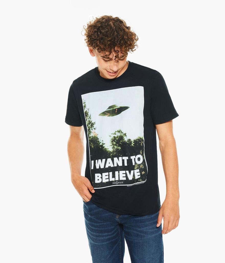 Aeropostale Men's The X-Files Believe Poster Graphic Tee商品第3张图片规格展示