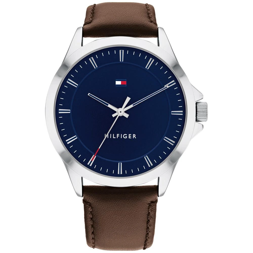 商品Tommy Hilfiger|Men's Brown Leather Strap Watch 44mm,价格¥283,第4张图片详细描述