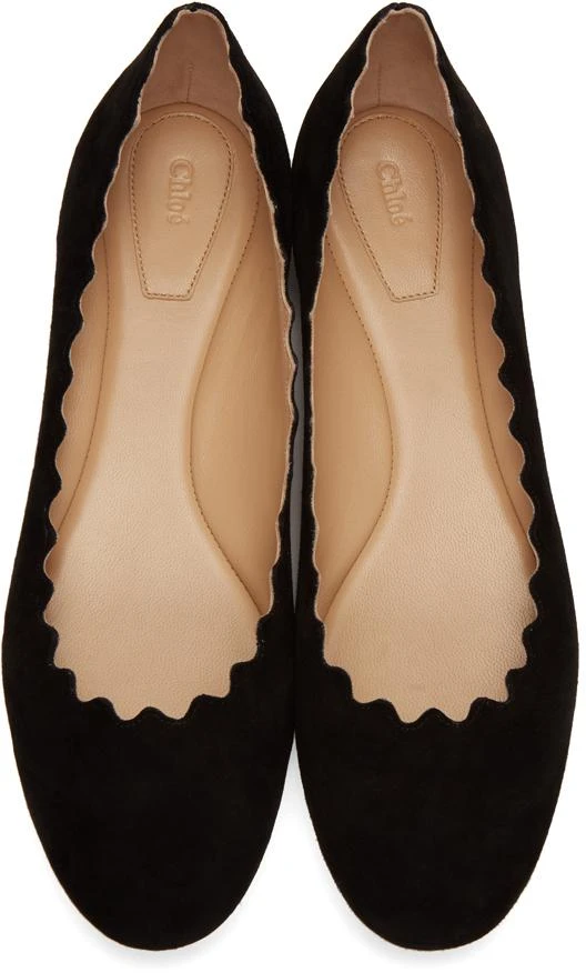 商品Chloé|Black Suede Lauren Ballerina Flats,价格¥3076,第5张图片详细描述