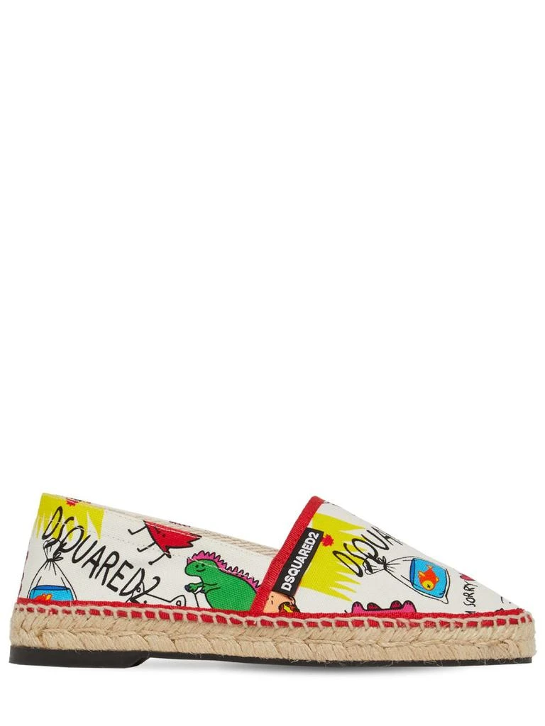 商品DSQUARED2|10mm Cartoon Printed Canvas Espadrilles,价格¥3142,第1张图片