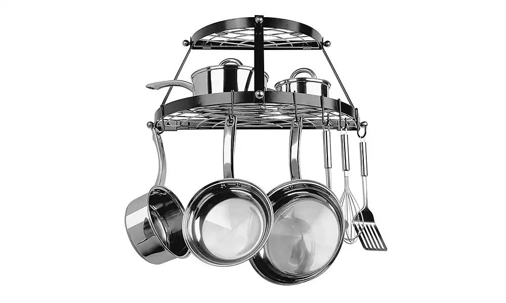 商品Range Kleen|Black Enamel Double Shelf Wall Pot Rack,价格¥463,第1张图片